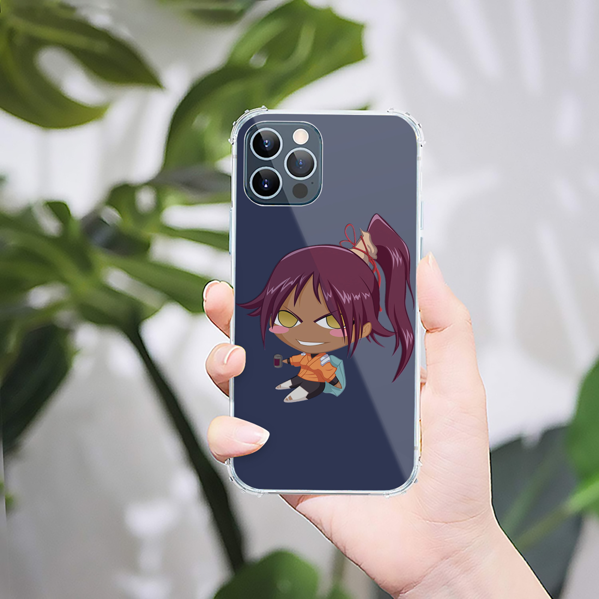 （画像用） ブリーチ 四楓院 夜一（しほういん よるいち） BLEACH Shihouin Yoruichi 【iPhone 12シリーズ対応】透明スマホケース（クリアソフトケース）
